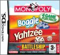 Monopoly / Boggle / Yahtzee / Battleship