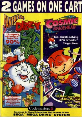 2 Games on One Cart - Fantastic Dizzy + Cosmic Spacehead